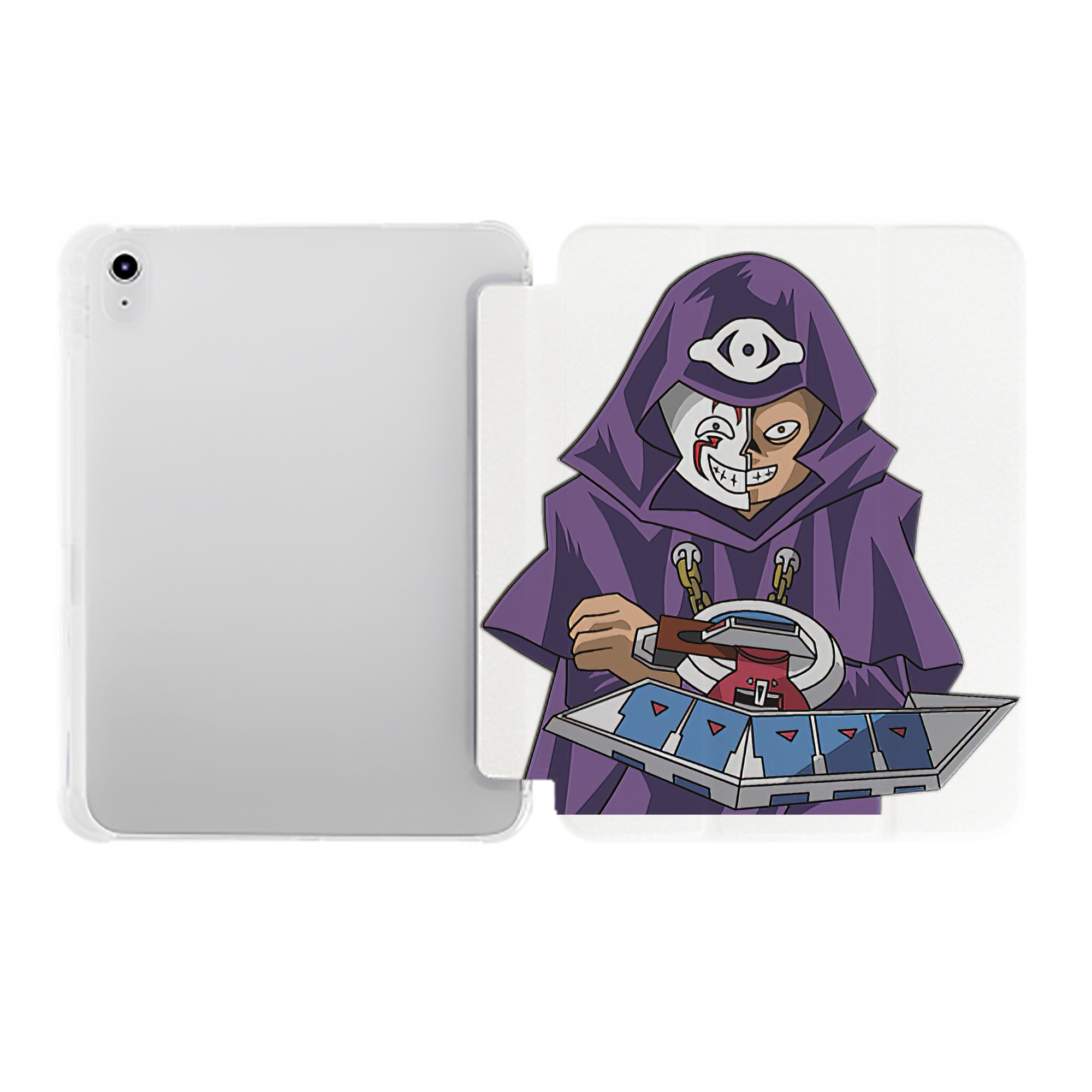 （画像用） 遊☆戯☆王 Yu-Gi-Oh! IPad ケース ペン収納付き 三つ折りスタンド PUレザー×シリコン 対応機種9.5/10.5/10.9インチ